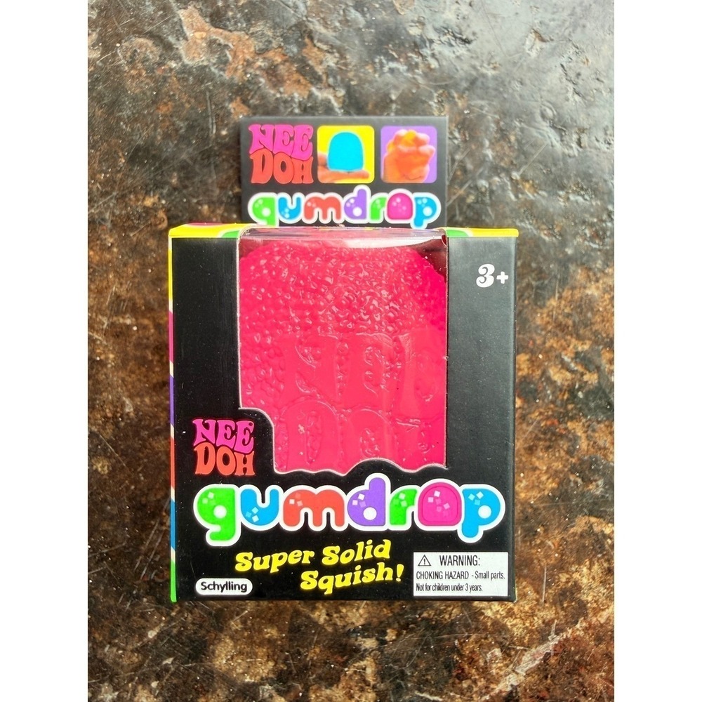 NeeDoh Gumdrop Fidget Toy Nee Doh Super Solid Squish Sensory Stress Pink NWT - Picture 5 of 5